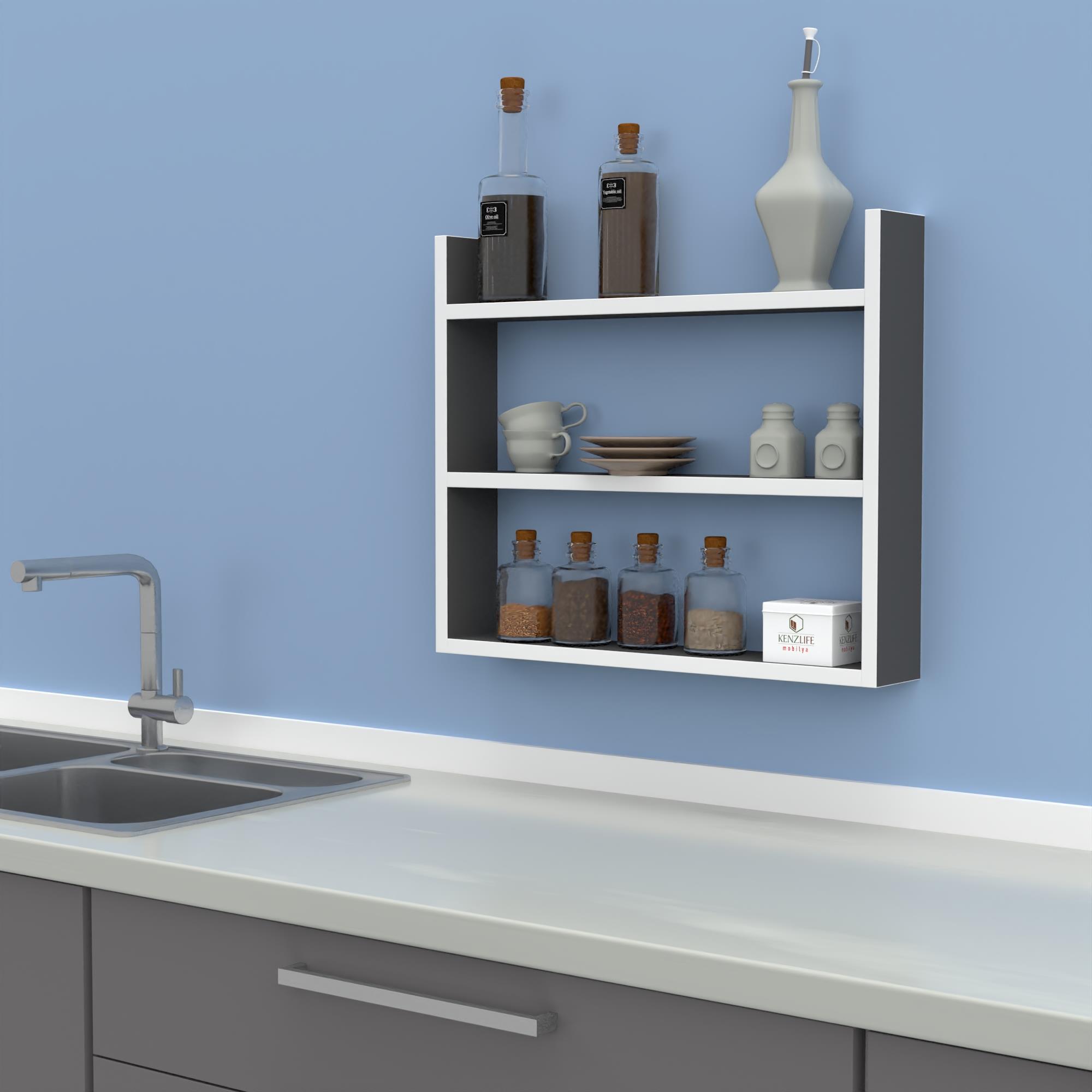 Kenzlife mutfak rafı abidin gri 060*050*10 tezgah