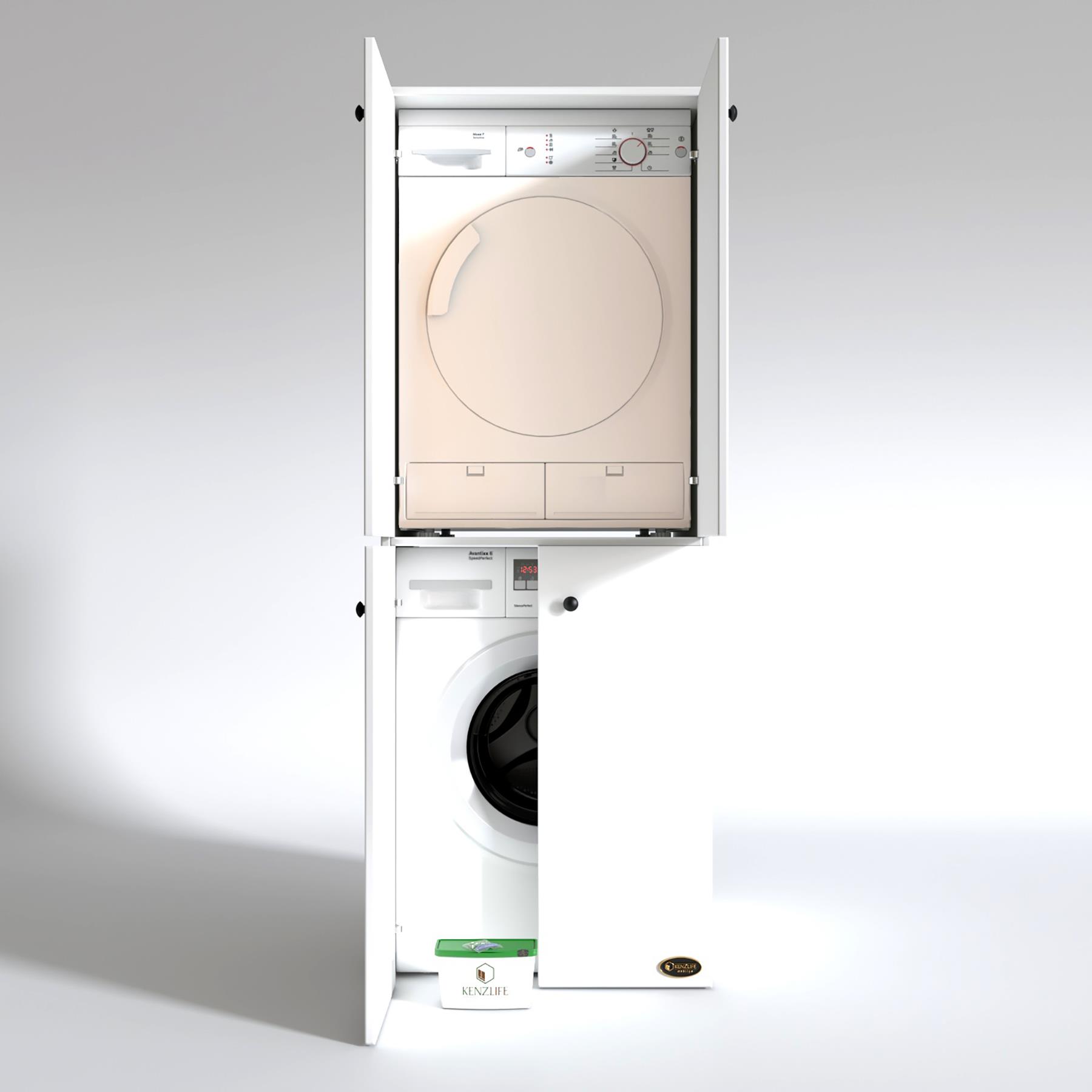 Kenzlife çamaşır-kurutma makinesi dolabı kapaklı jelenamdf byz 180*70*60 % 100 mdf full mdf banyo çift katlı arkalıksız