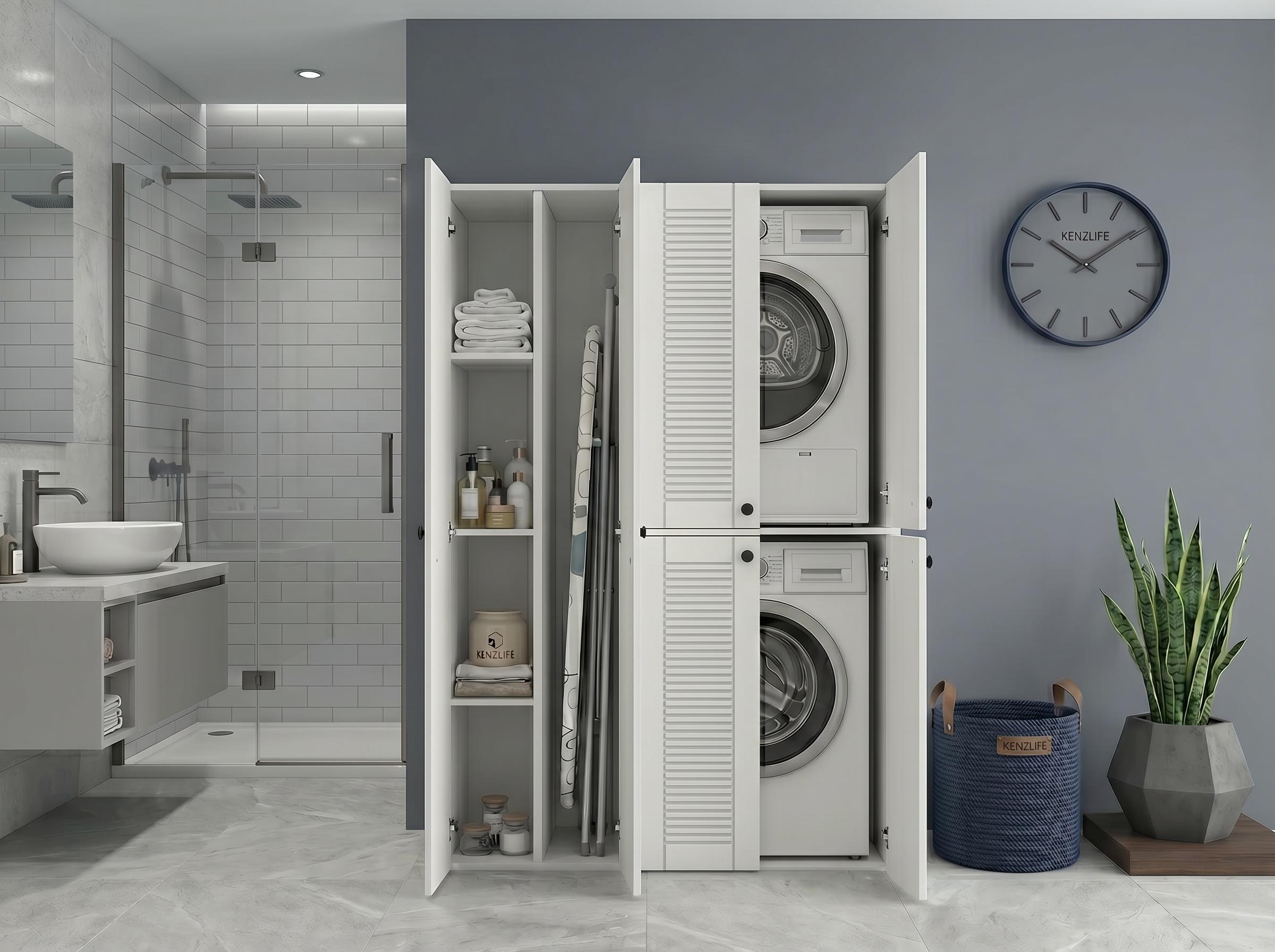 Kenzlife membran çamaşır kurutma makinesi dolabı yaromira sol byzbyz panjur 180*120*64 mebran kapak MDF gövde