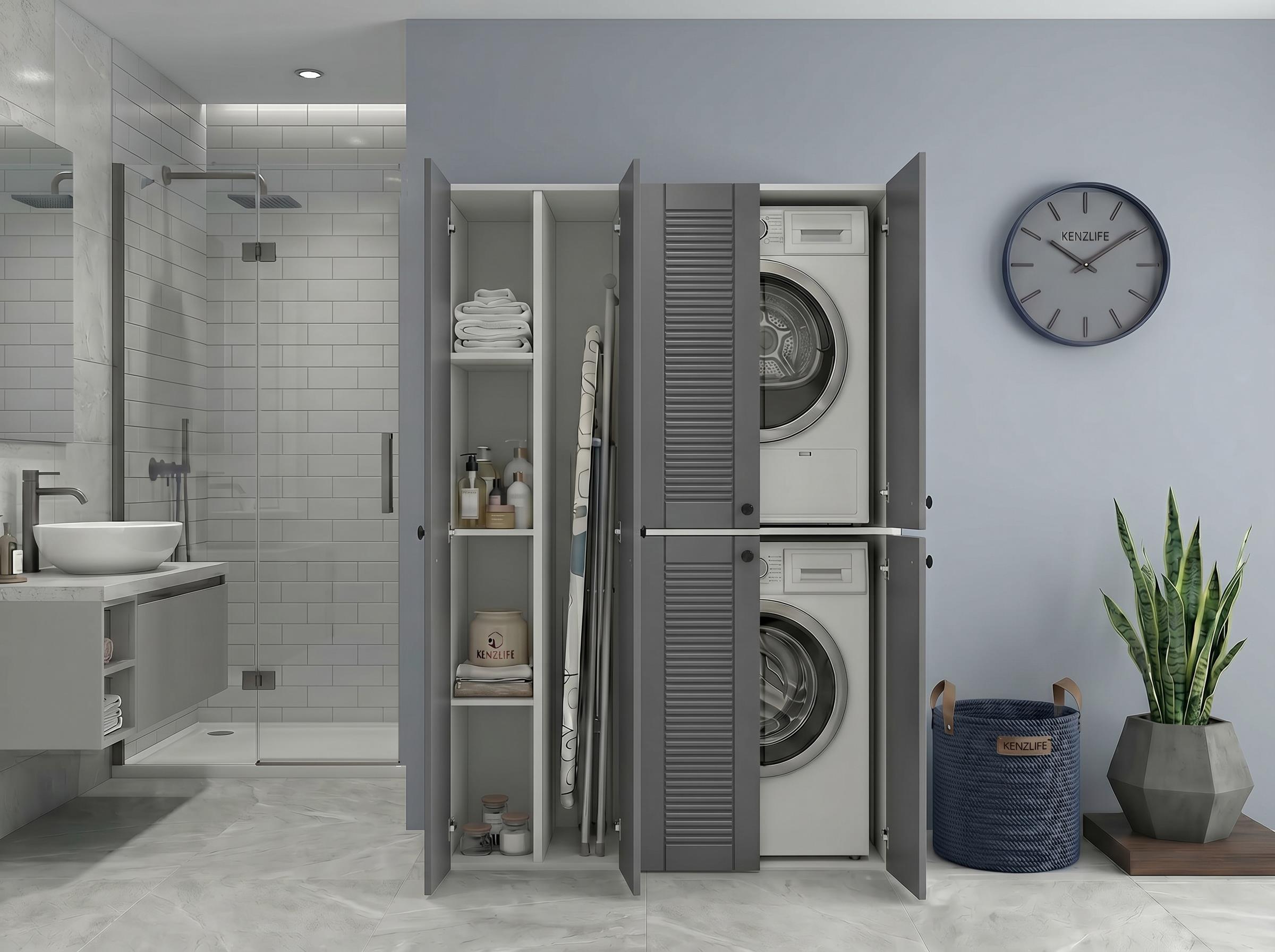 Kenzlife membran çamaşır kurutma makinesi dolabı yaromira sol gribyz panjur 180*120*64 mebran kapak suntalam gövde