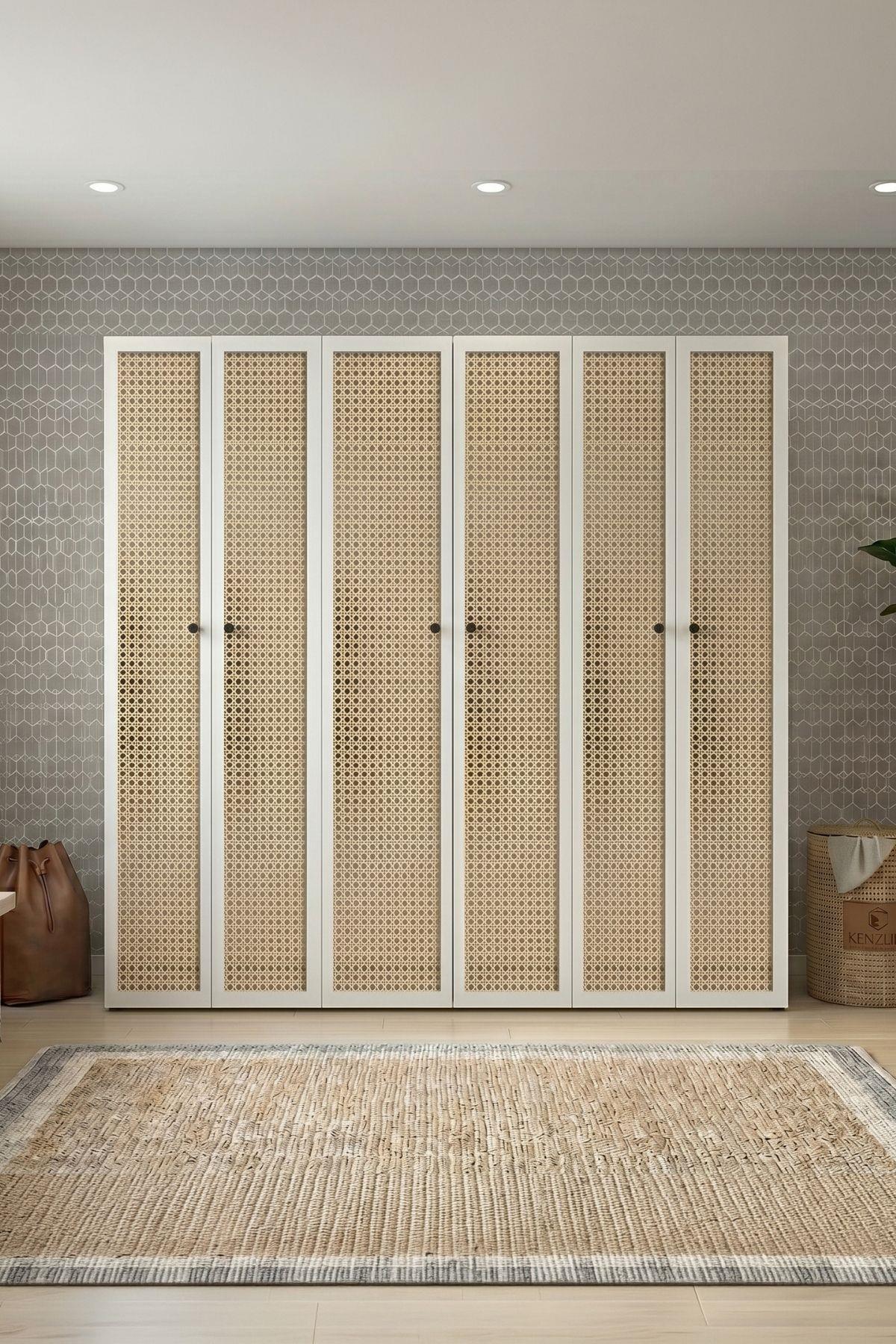 Kenzlife çamaşır-kurutma makinesi dolabı ve giysi dolabı suyuti sol mat beyaz 180*170*60 hazeran kare kapak suntalam gövde