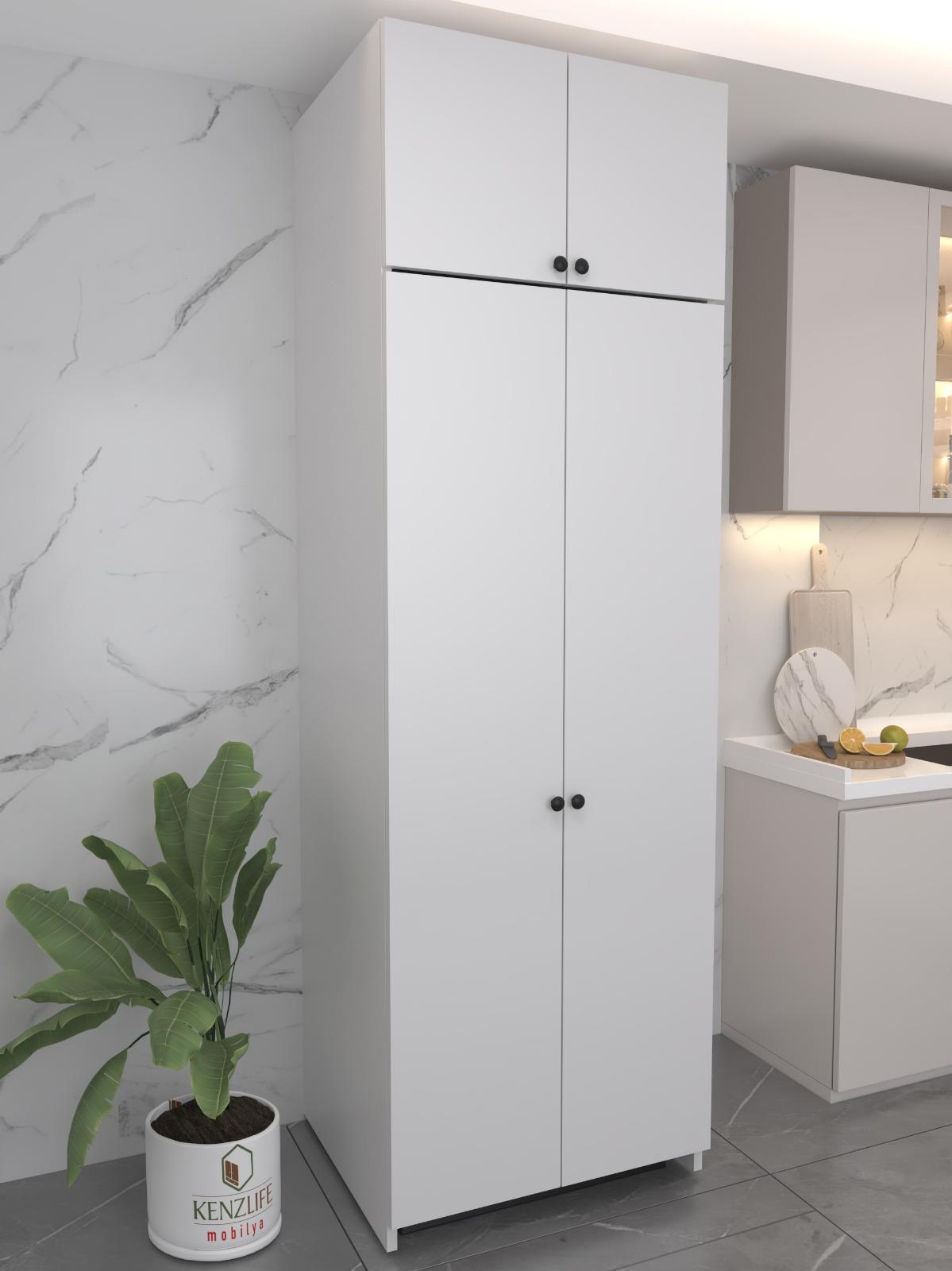 Kenzlife buzdolabı derin dondurucu dolabı modülü grönland beyaz 230*070*90 kapaklı arkalıksız