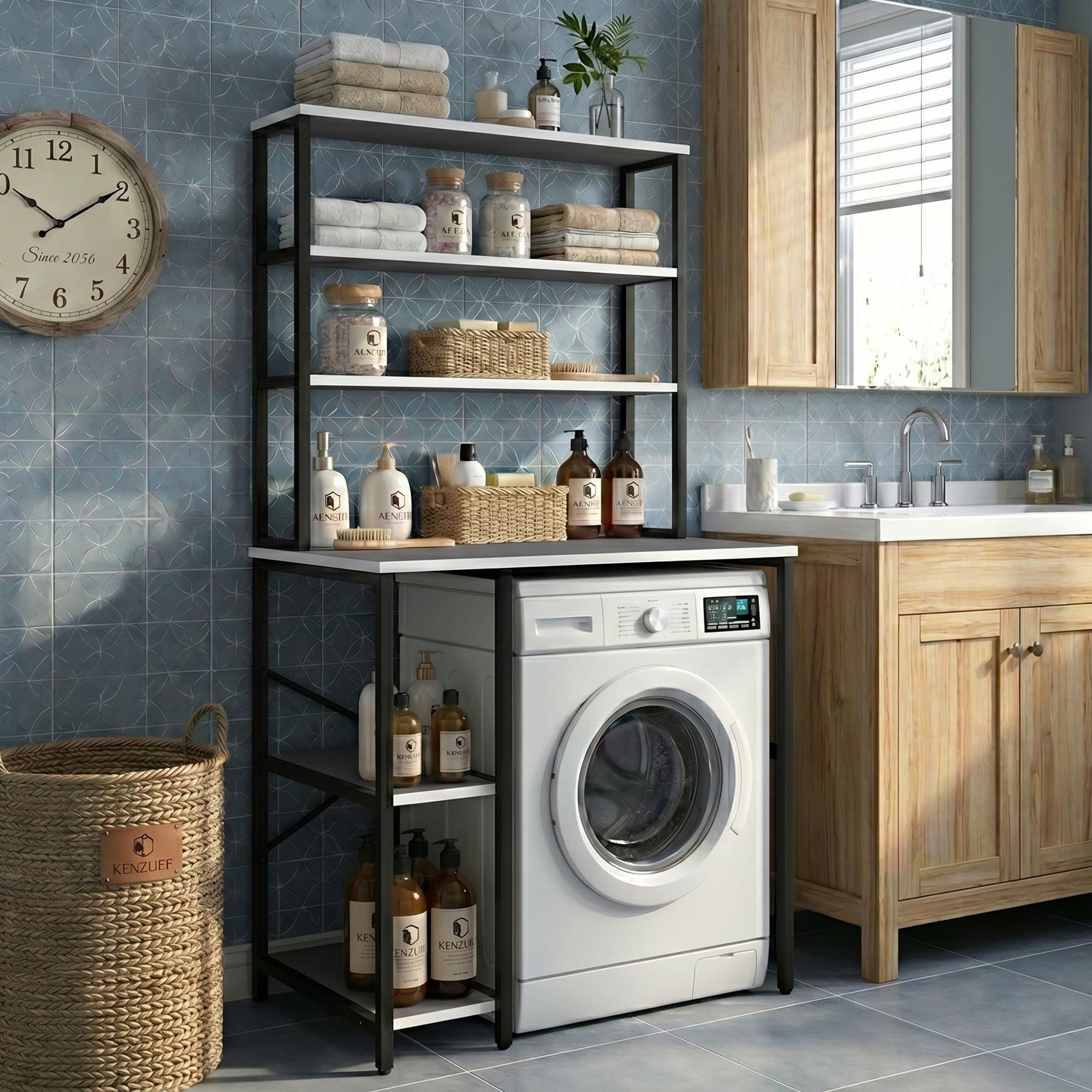 Kenzlife çamaşır kurutma makinesi dolabı ıstranca grisyh 180*070*60 mat suntalam metal siyah boya