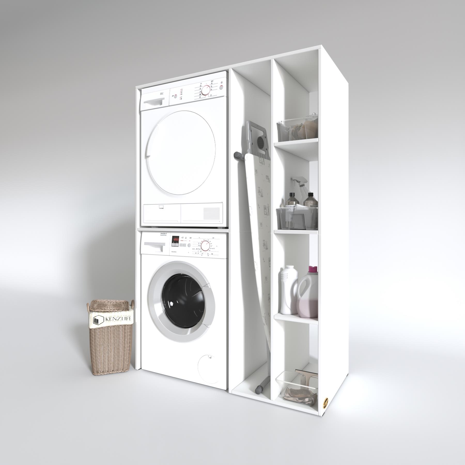 Kenzlife çamaşır-kurutma makinesi dolabı alyushamdf byz 180*120*60 % 100 mdf full mdf banyo kapaksız arkalıksız