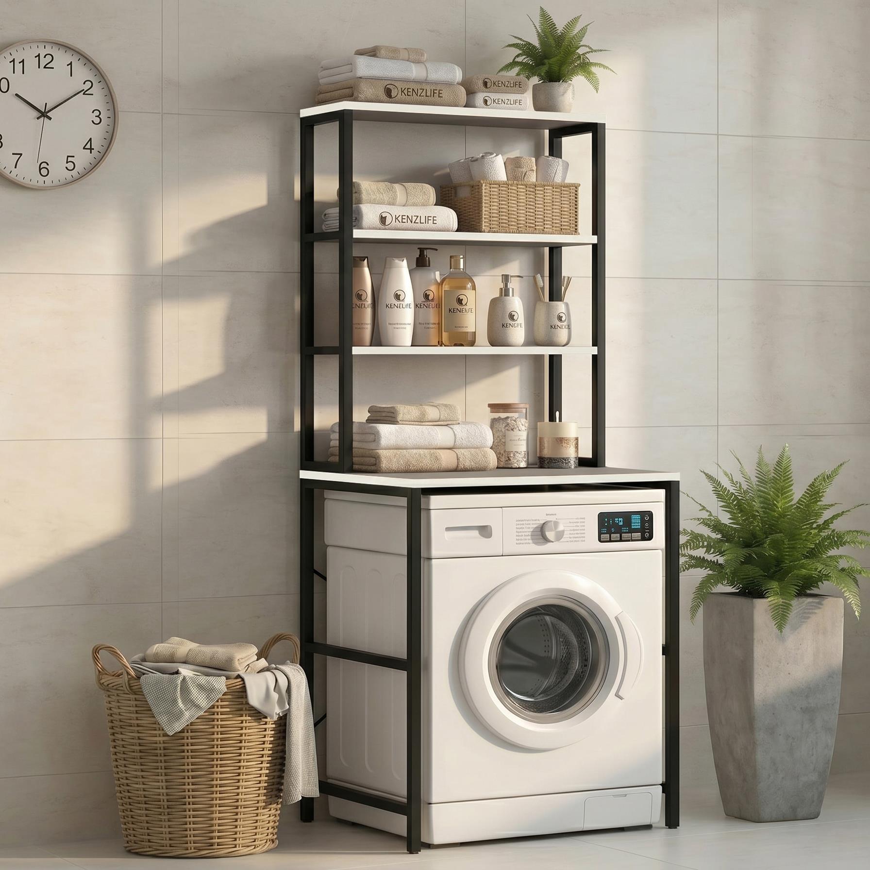 Kenzlife çamaşır kurutma makinesi dolabı domaniç grisyh 180*070*60 mat suntalam metal siyah boya