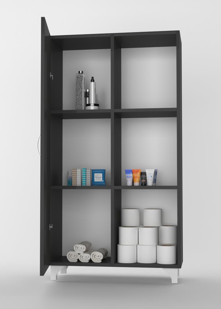 Kenzlife banyo dolabı arzu gri hazır mutfak ofis kiler kitaplık ayakkabılık