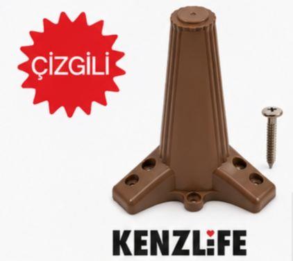 Kenzlife mobilya dolap kanepe baza ayağı zirve kahve çizgili plastik 01 adet 15 cm yükseklik