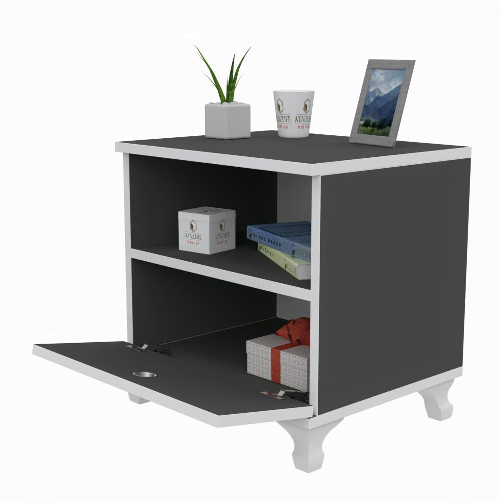 Kenzlife komidin aberto gri komodin şifonyer kitaplık yatak odası genç odası