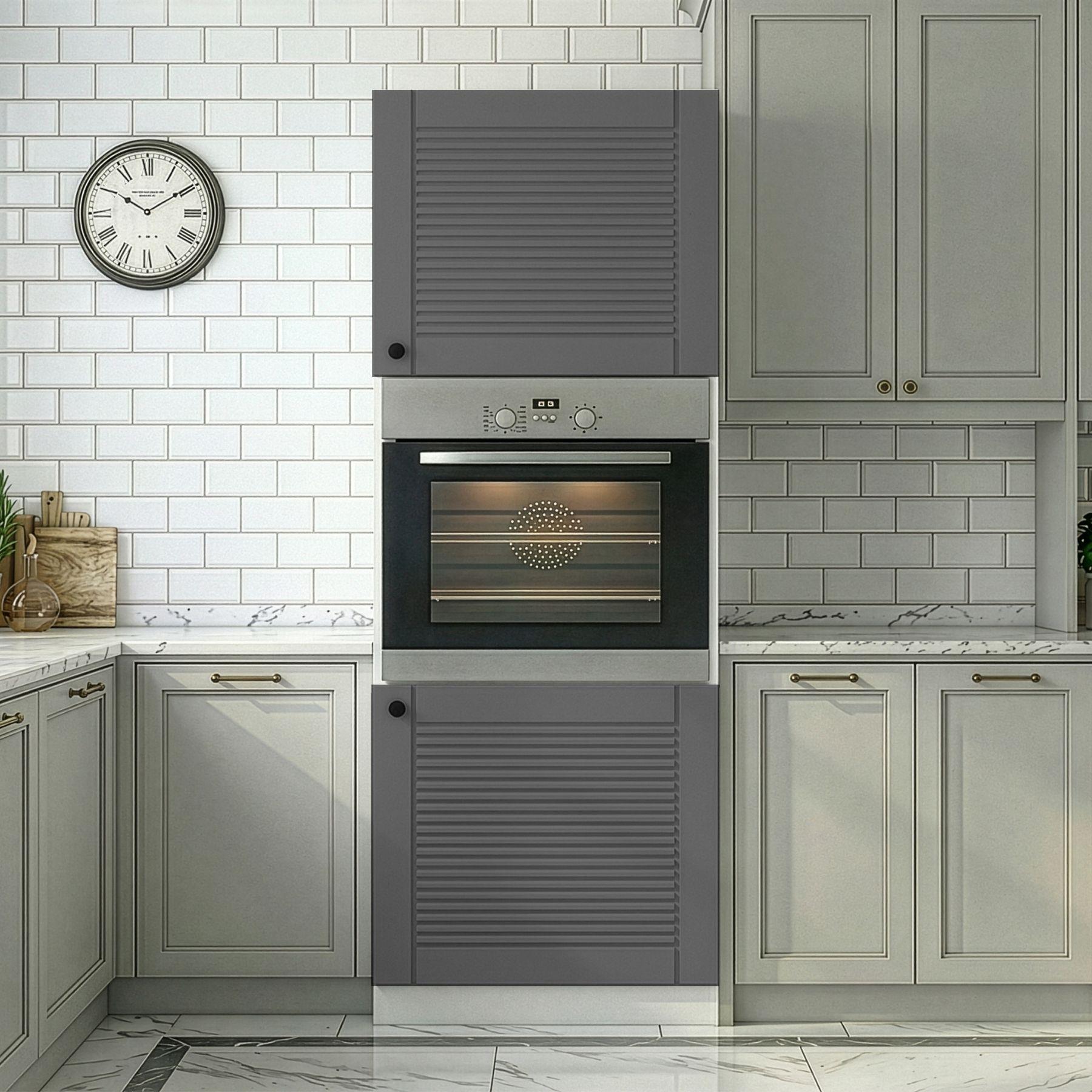 Kenzlife membran ankastre fırın dolabı bige gribyz panjur 180*60*56 mebran kapak MDF gövde