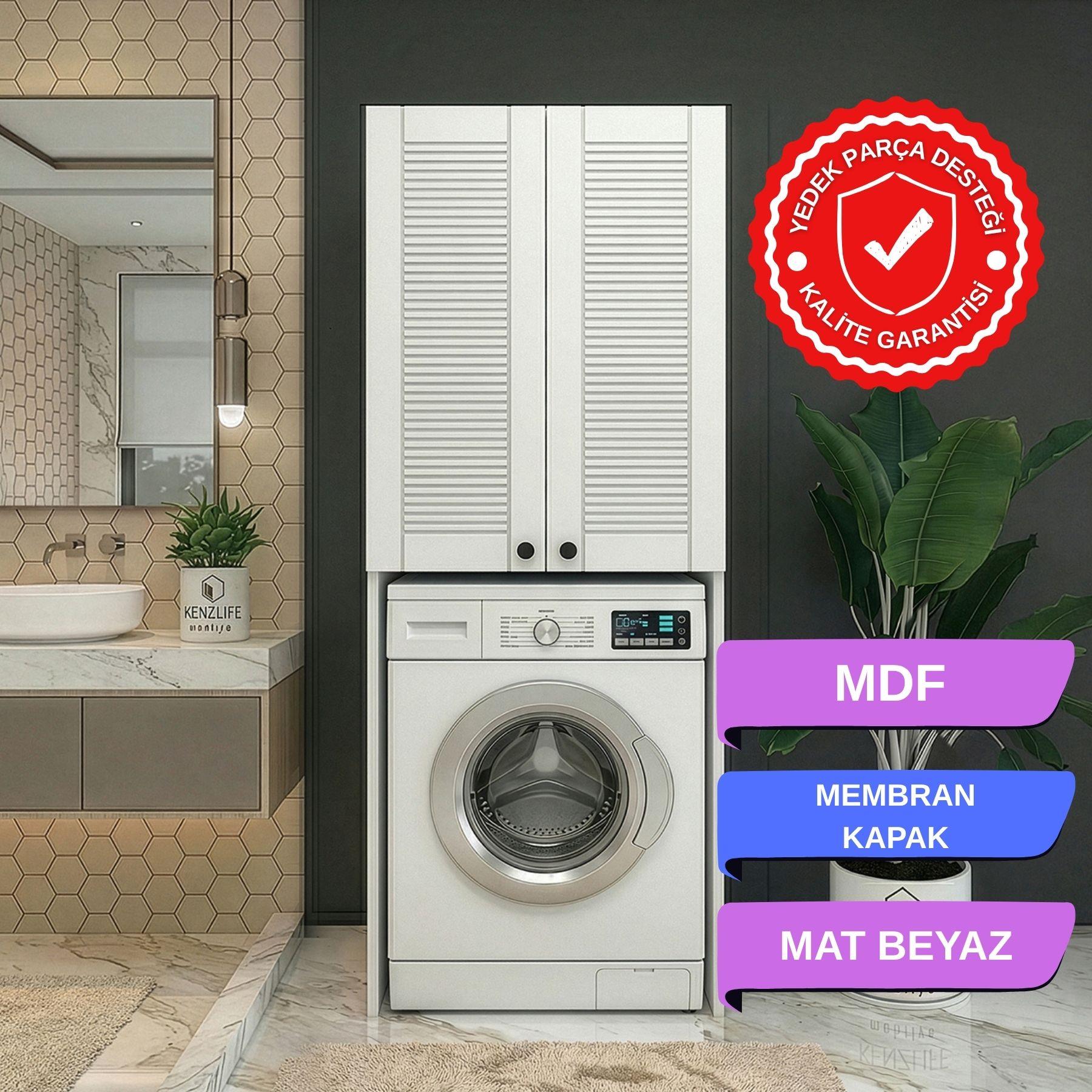 Kenzlife membran çamaşır-kurutma-bulaşık makinesi dolabı mahidevran byzbyz panjur 180*70*60 mebran kapak MDF gövde