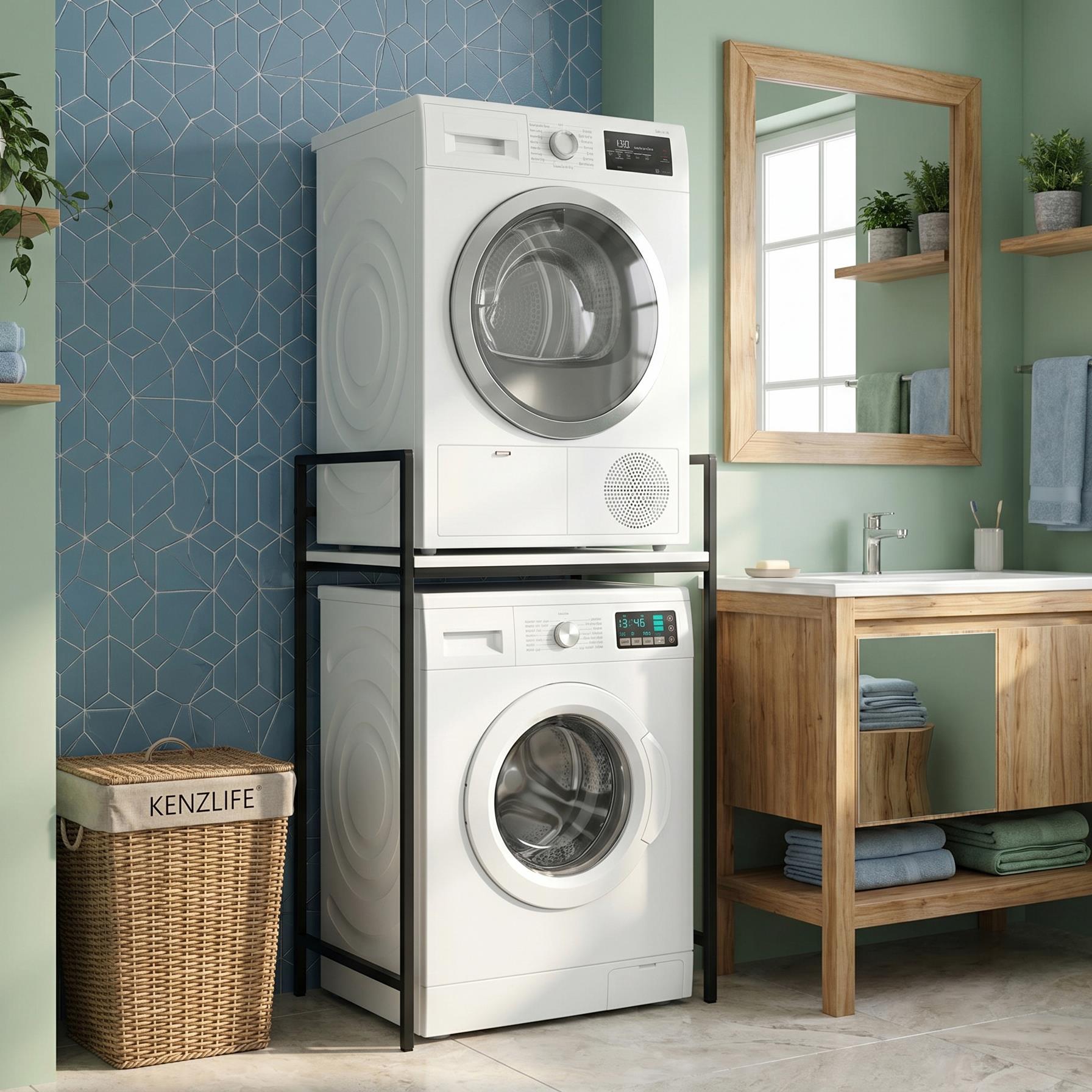 Kenzlife çamaşır kurutma makinesi dolabı kinyas grisyh 115*070*60 mat suntalam metal siyah boya