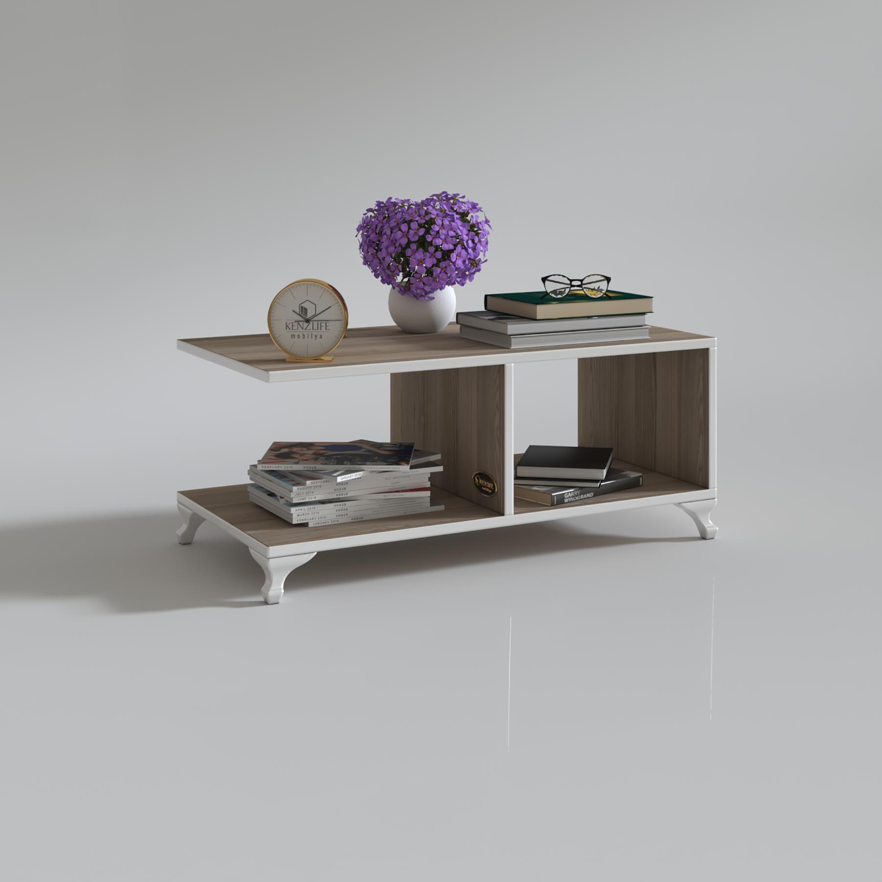 Kenzlife orta salon sehpası kazablanka crd 038*090*45 sofra çiçeklik