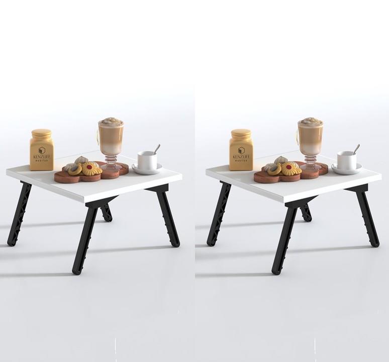 Kenzlife laptop dizüstü bilgisayar sehpası tankutay byz 2 li set 20*39*39 yemek sofra siyah ayak
