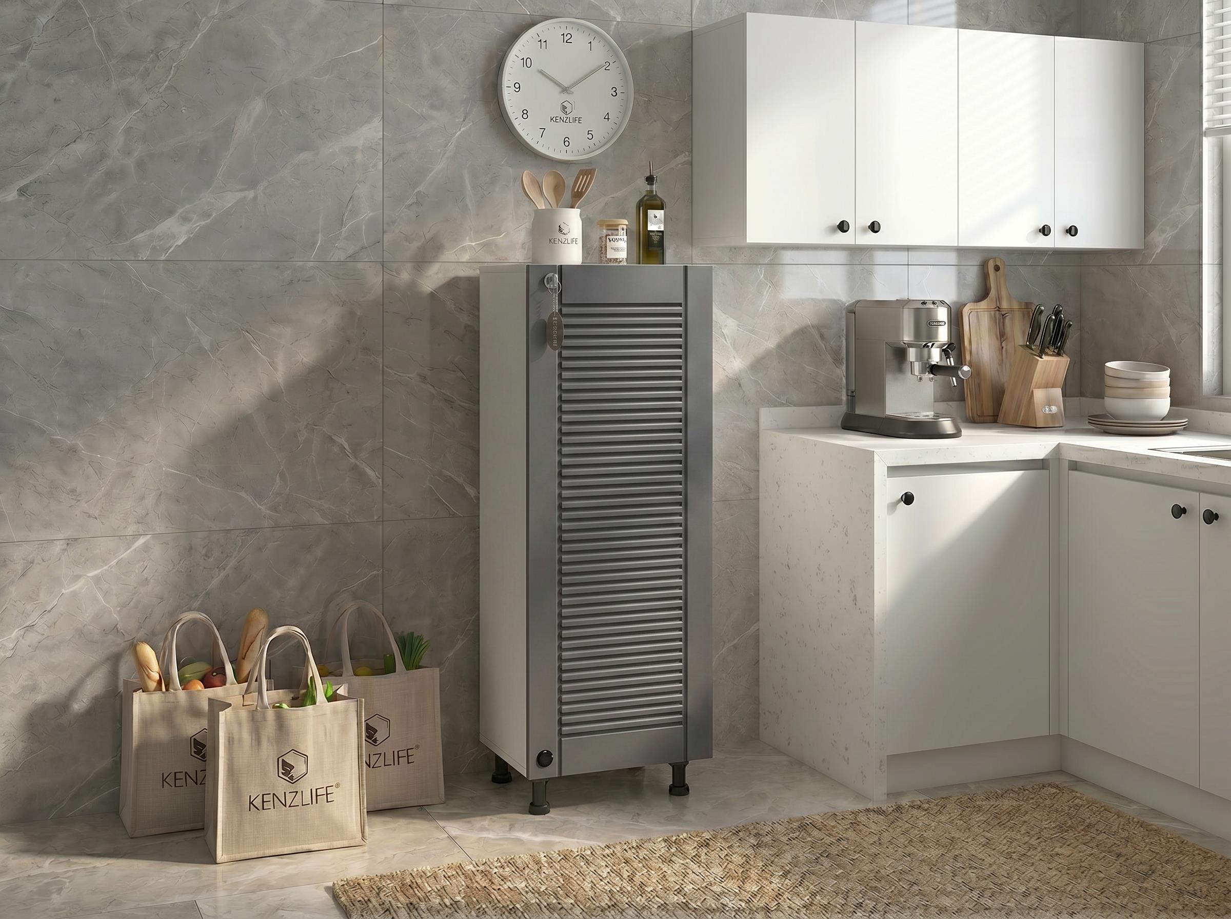 Kenzlife membran sepetli kilitli mutfak dolabı ruberukilit gribyz panjur 122*45*30 mebran kapak suntalam gövde