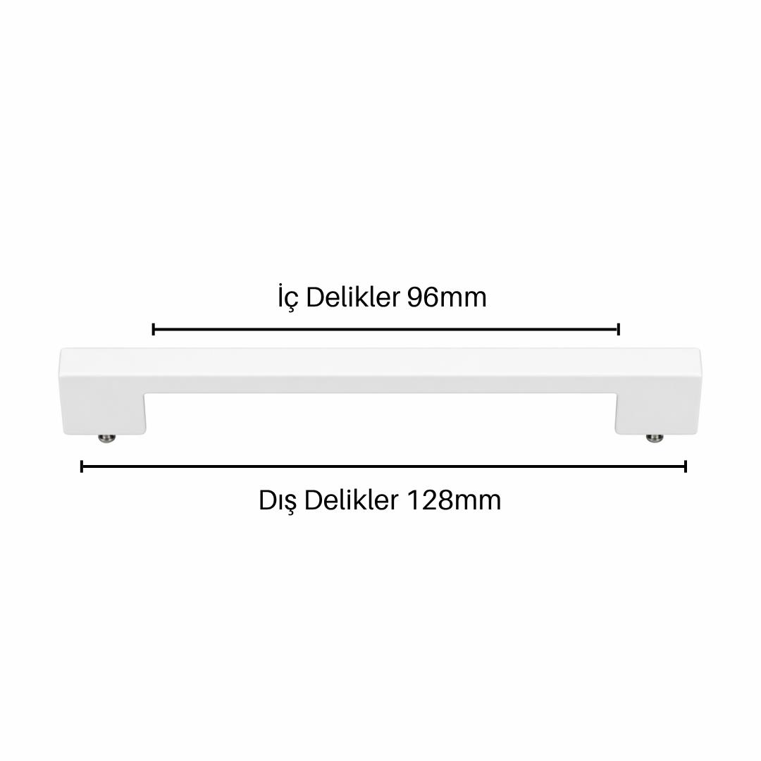 Kenzlife mobilya kulpu köprü 096&128 mm beyaz plastik dolap kulbu 01 adet kulp gardırop vida dahildir