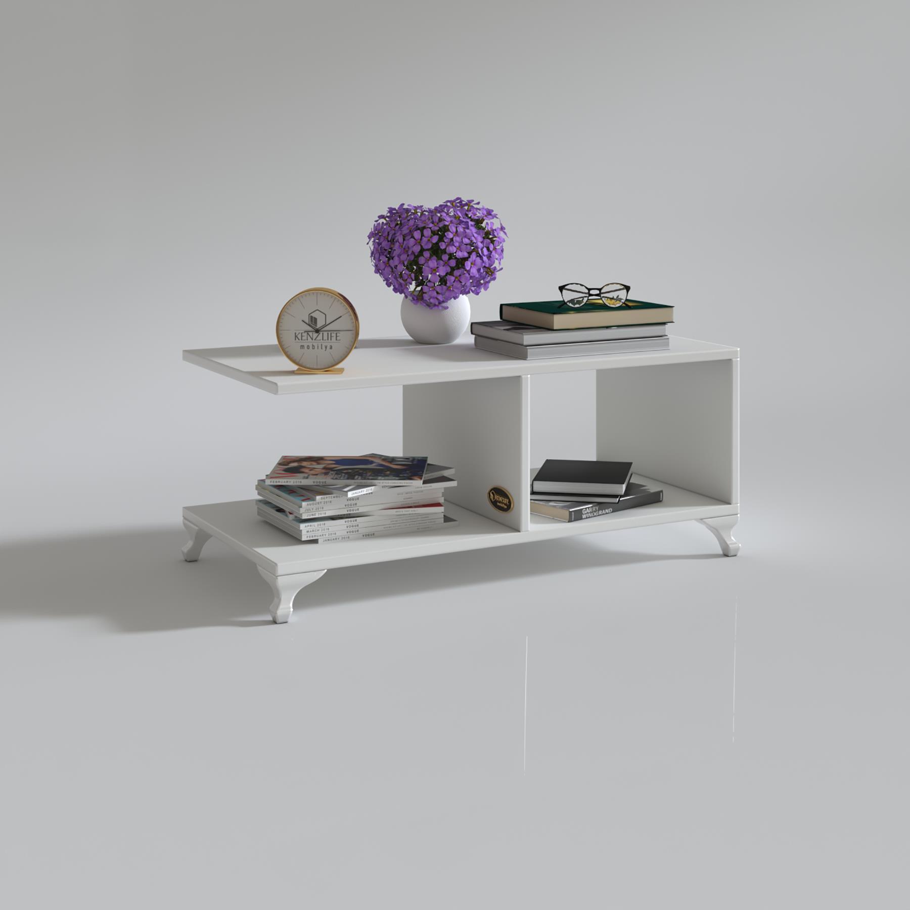 Kenzlife orta salon sehpası kazablanka byz 038*090*45 sofra çiçeklik