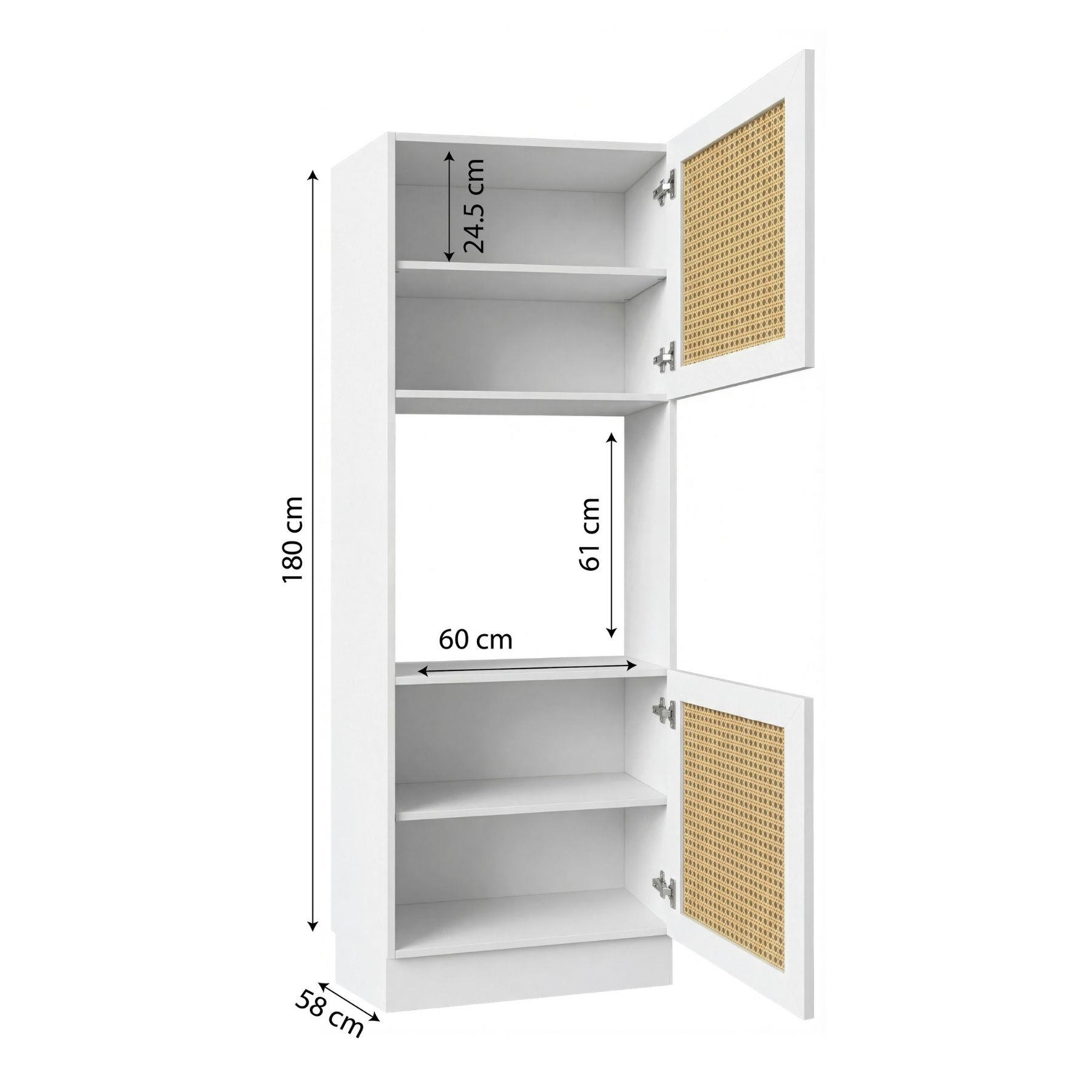 Kenzlife ankastre fırın dolabı bige mat beyaz 180*60*56 hazeran kare kapak MDF gövde