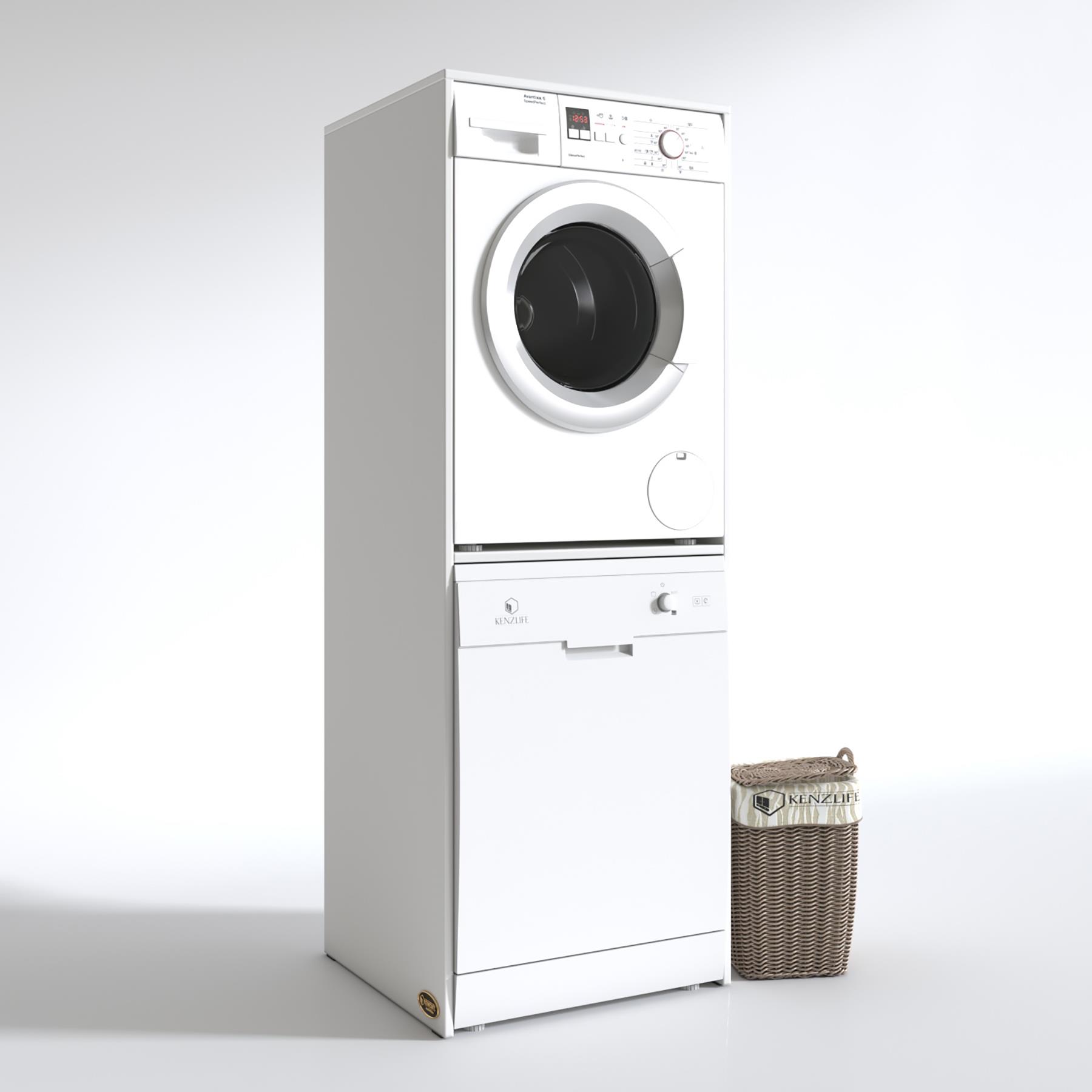 Kenzlife çamaşır-bulaşık makinesi dolabı katinkamdf byz 180*70*60 % 100 mdf full mdf banyo çift katlı kapaksız arkalıksız