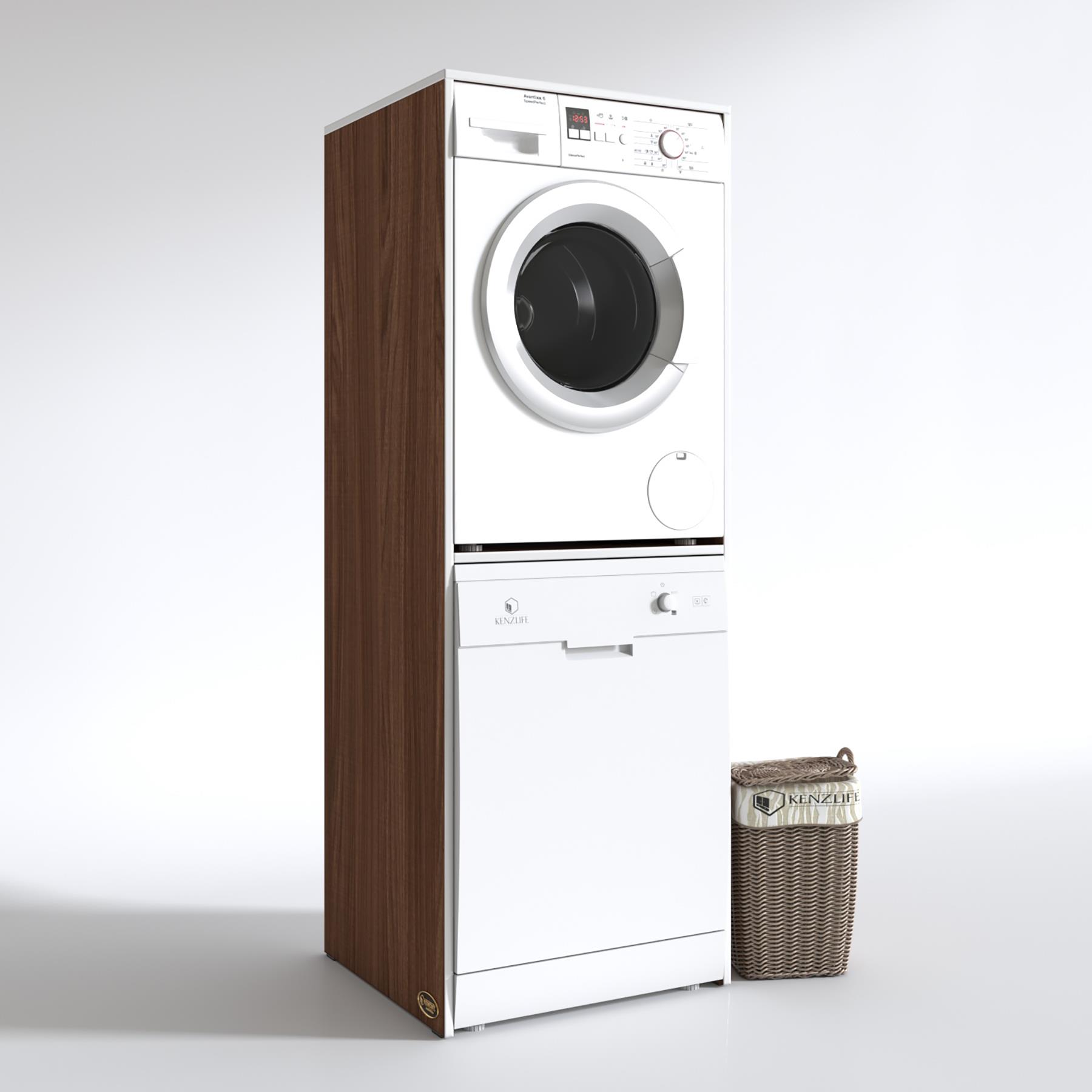 Kenzlife çamaşır-bulaşık makinesi dolabı katinka cvz 180*70*60 banyo çift katlı kapaksız arkalıksız