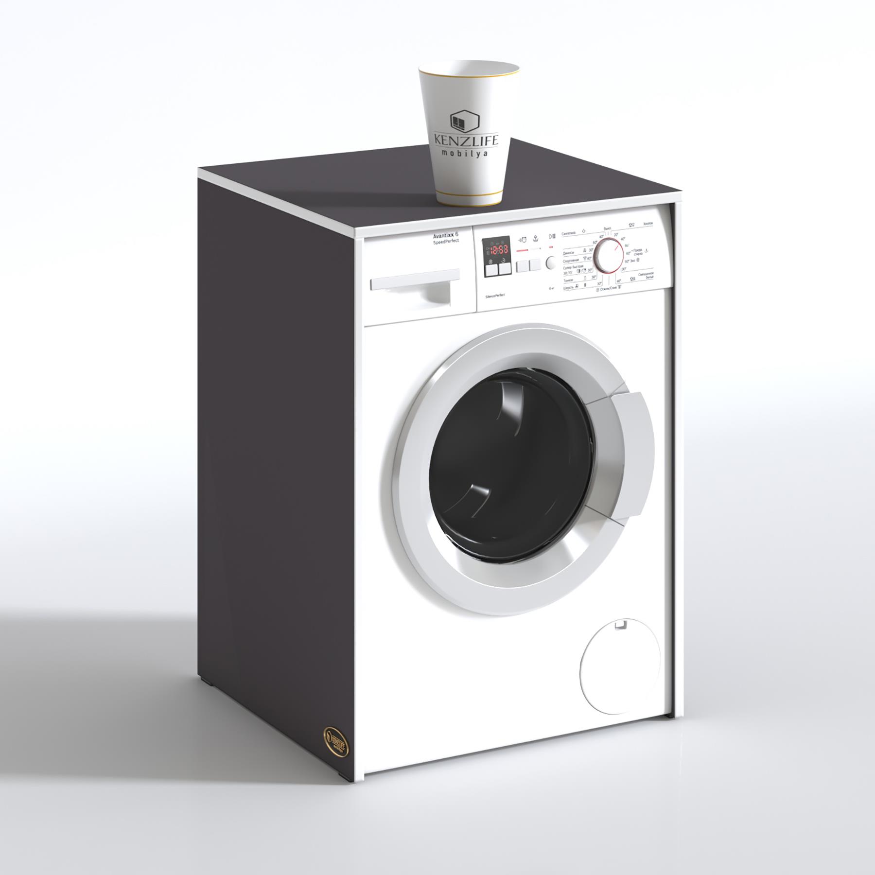 Kenzlife çamaşır makinesi dolabı naum gri 90*70*60 banyo kapaksız arkalıksız