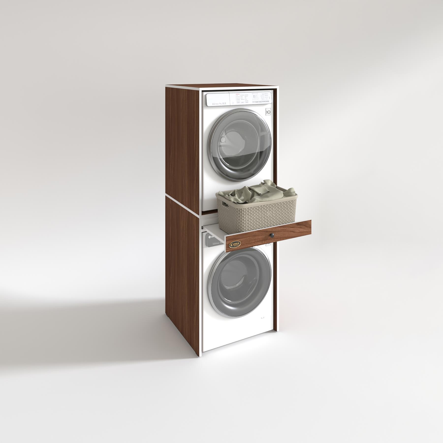 Kenzlife çamaşır-kurutma makinesi dolabı avi senna cvz 187*070*60 çekmeceli banyo