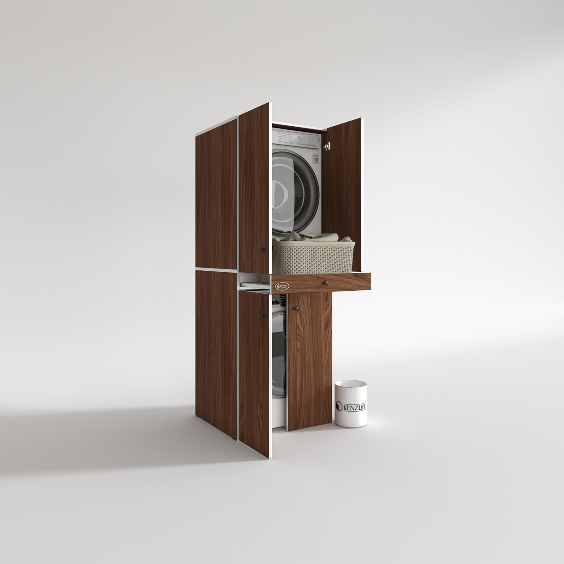 Kenzlife çamaşır-kurutma makinesi dolabı el kindi cvz 187*070*60 çekmeceli kapaklı banyo