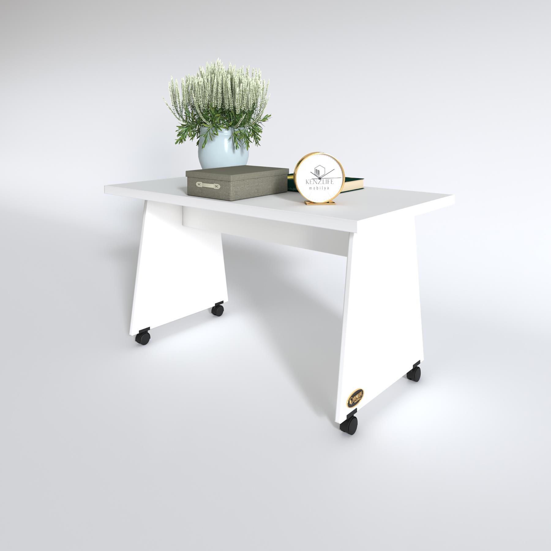 Kenzlife orta salon sehpası masası roma 065*090*60 byz tekerlekli yemek sofra bilgisayar