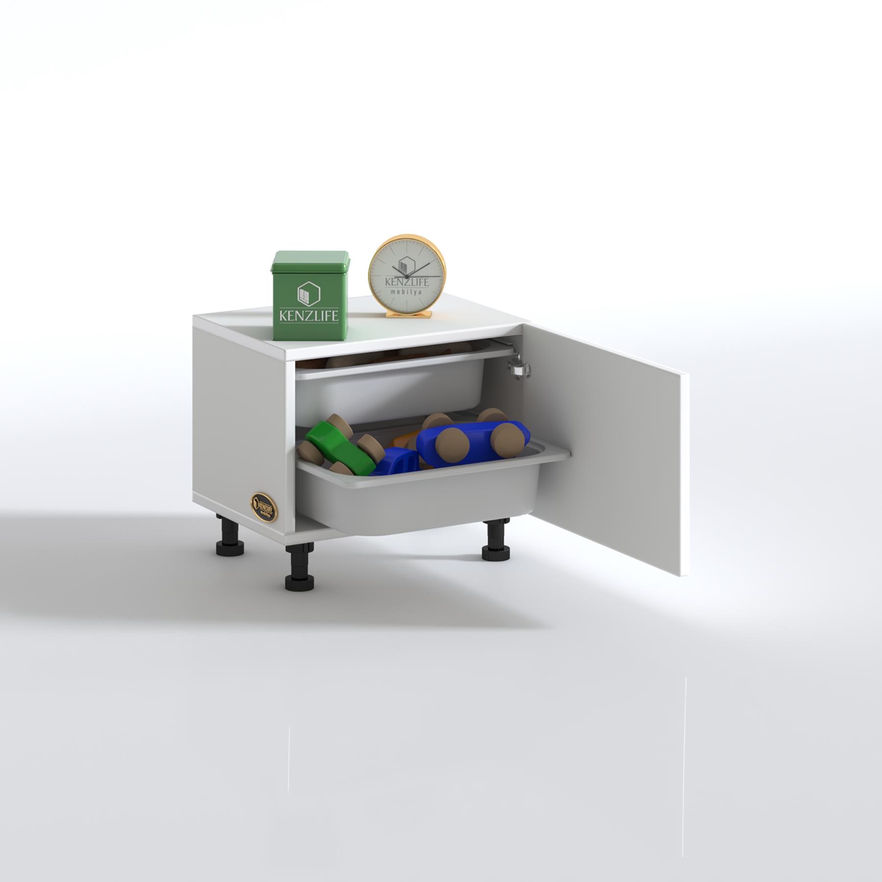 Kenzlife sepetli mutfak dolabı ruberukapak byz 038x45x30 kapaklı banyo çamaşır beyaz 2 li sepet