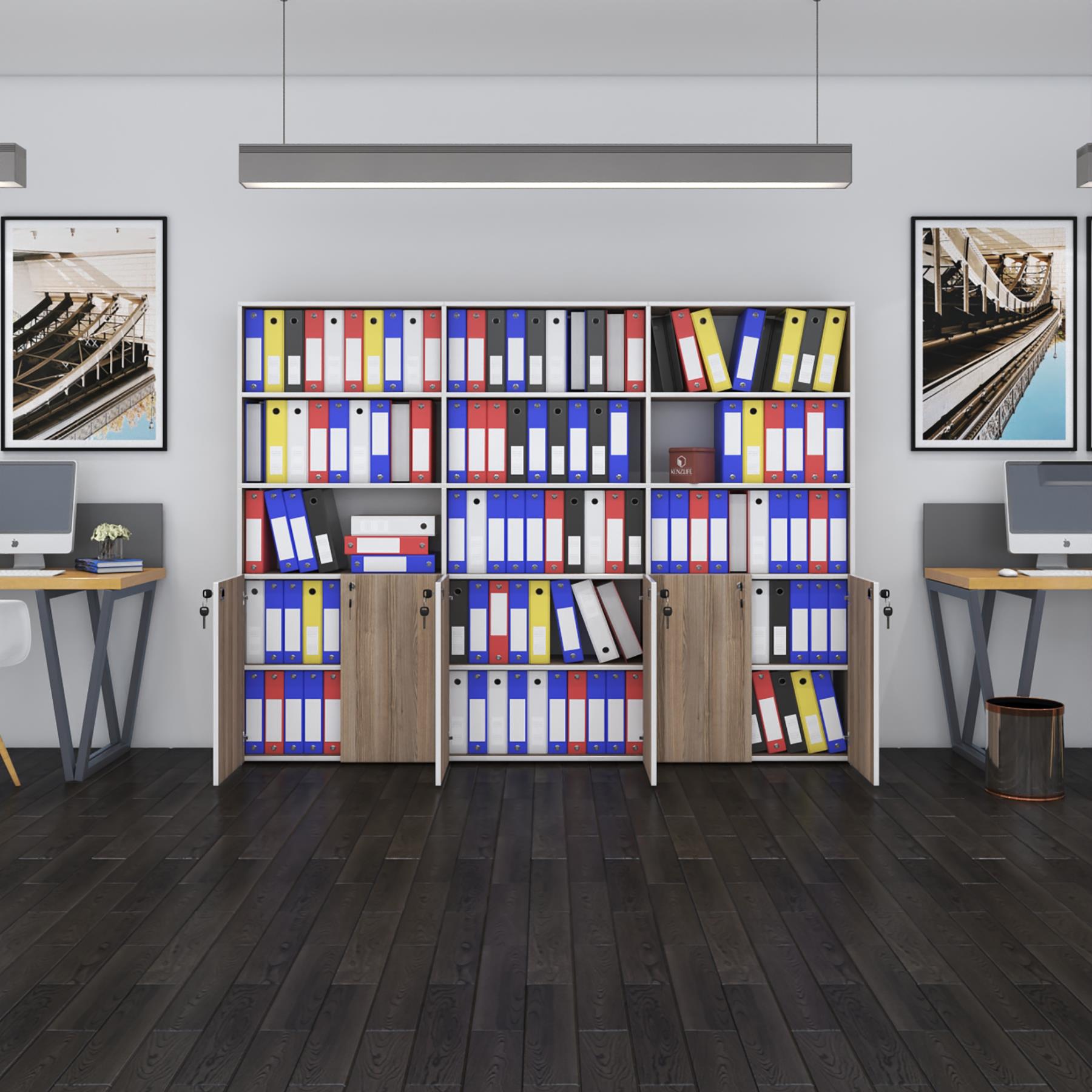 Kenzlife klasör dolabı kilitli kutalmış crd 175*240*30 klasörlük kitaplık ofis arkalıksız