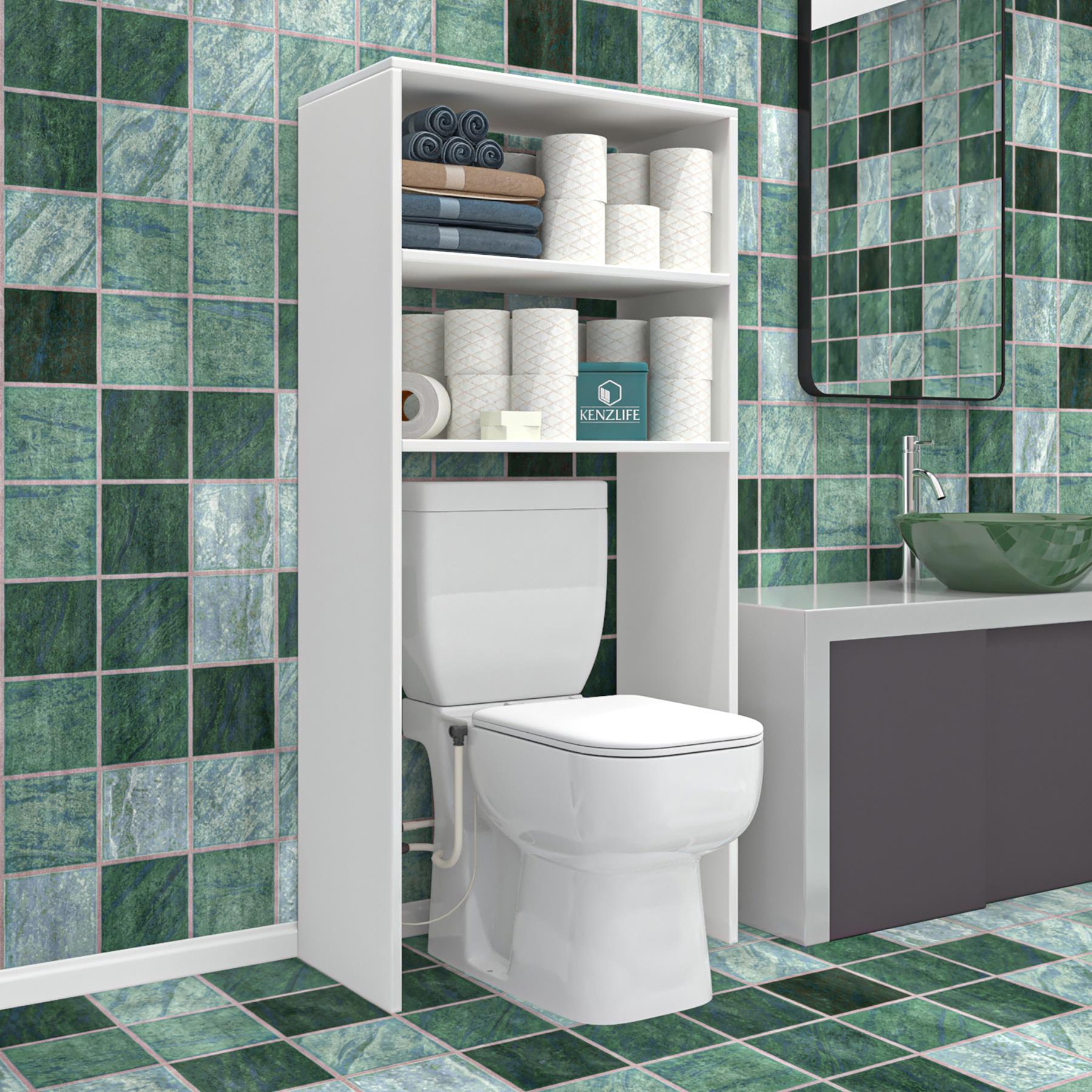 Kenzlife klozet banyo dolabı detoks mat beyaz 150*060*19 arkalıksız suntalam duvara monte aparatlı