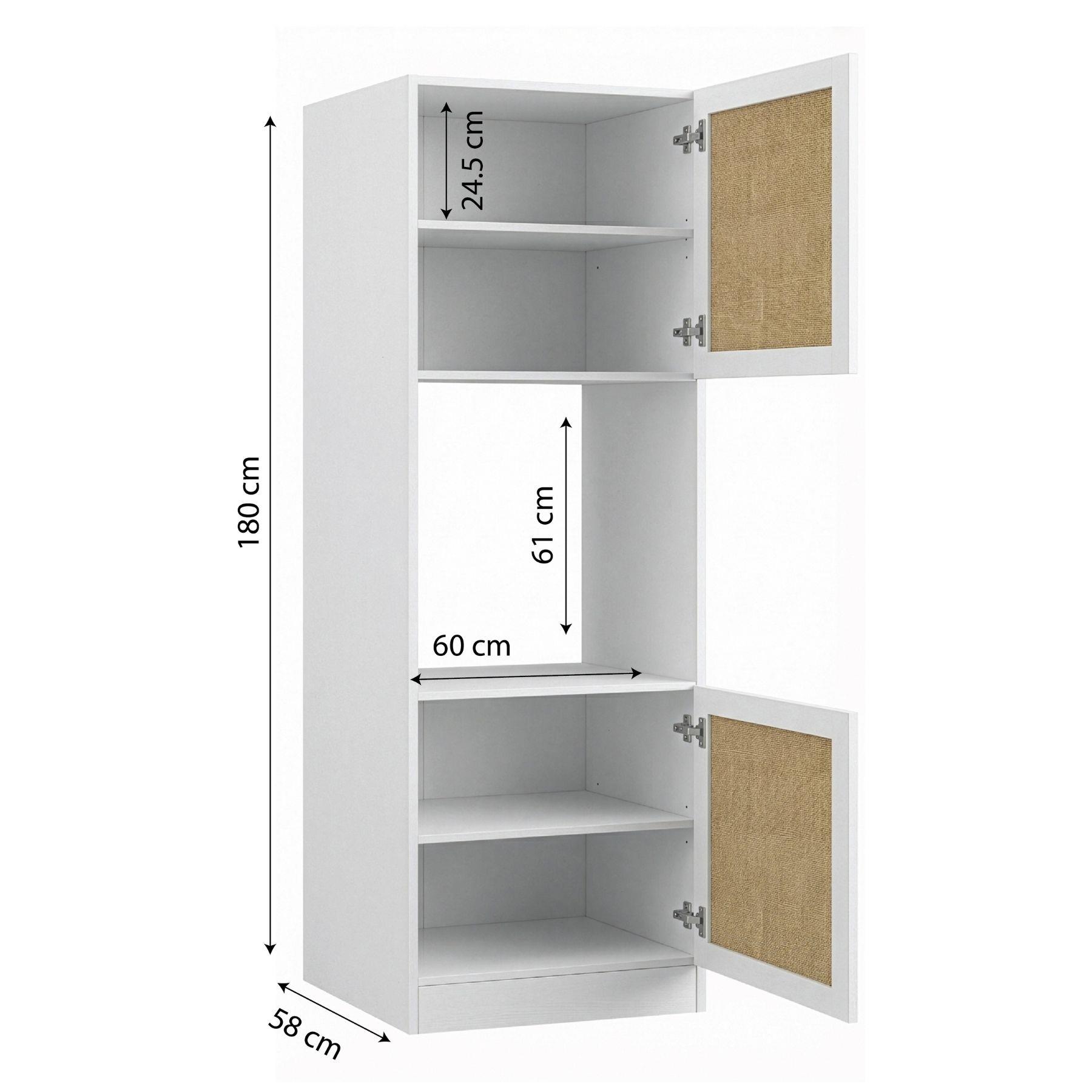 Kenzlife ankastre fırın dolabı bige mat beyaz 180*60*56 jut kare kapak MDF gövde